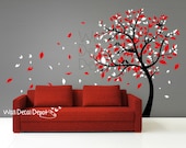 Vinyl Tree Wall Decal Wall Sticker Art - Blowing tree - 14