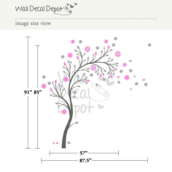 Vinyl Tree Wall Decal Wall Sticker Art - Curvy Branch