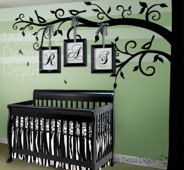 Tree Wall Decal nursery wall decal - Corner Tree Wall sticker - 33