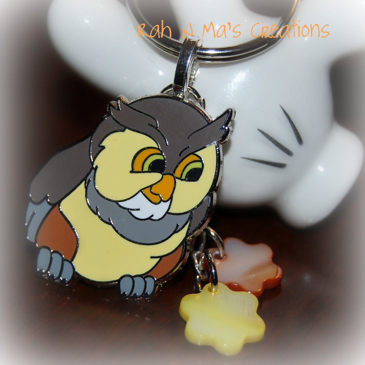 Owl from Bambi Disney Pin Re-purposed into Key chain