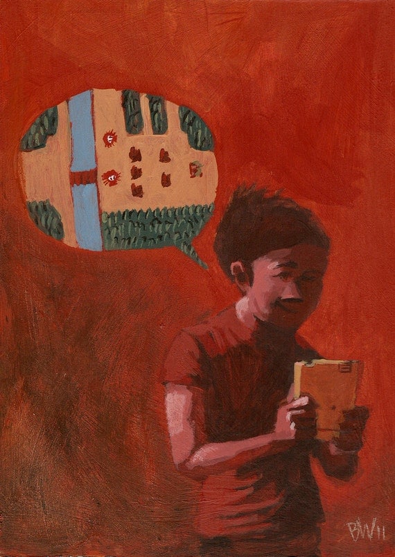 Gold Cartridge (Original painting 7.5"x11")