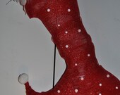 Whimsical Christmas Stocking, OOAK Deco Mesh Wreath, Christmas Wreath, Wreath, Christmas, Elf, Elf Shoe