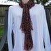 Knit Scarf, Trellis Ladder Ribbon Scarf. Vegas. Pink. Orange. Purples. Black. Metallic