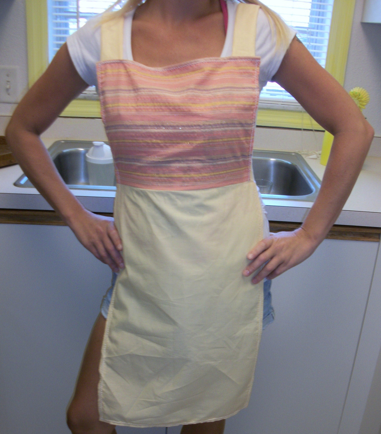 Citrus Sunset Glitzy Full Apron S/M Coral Melon