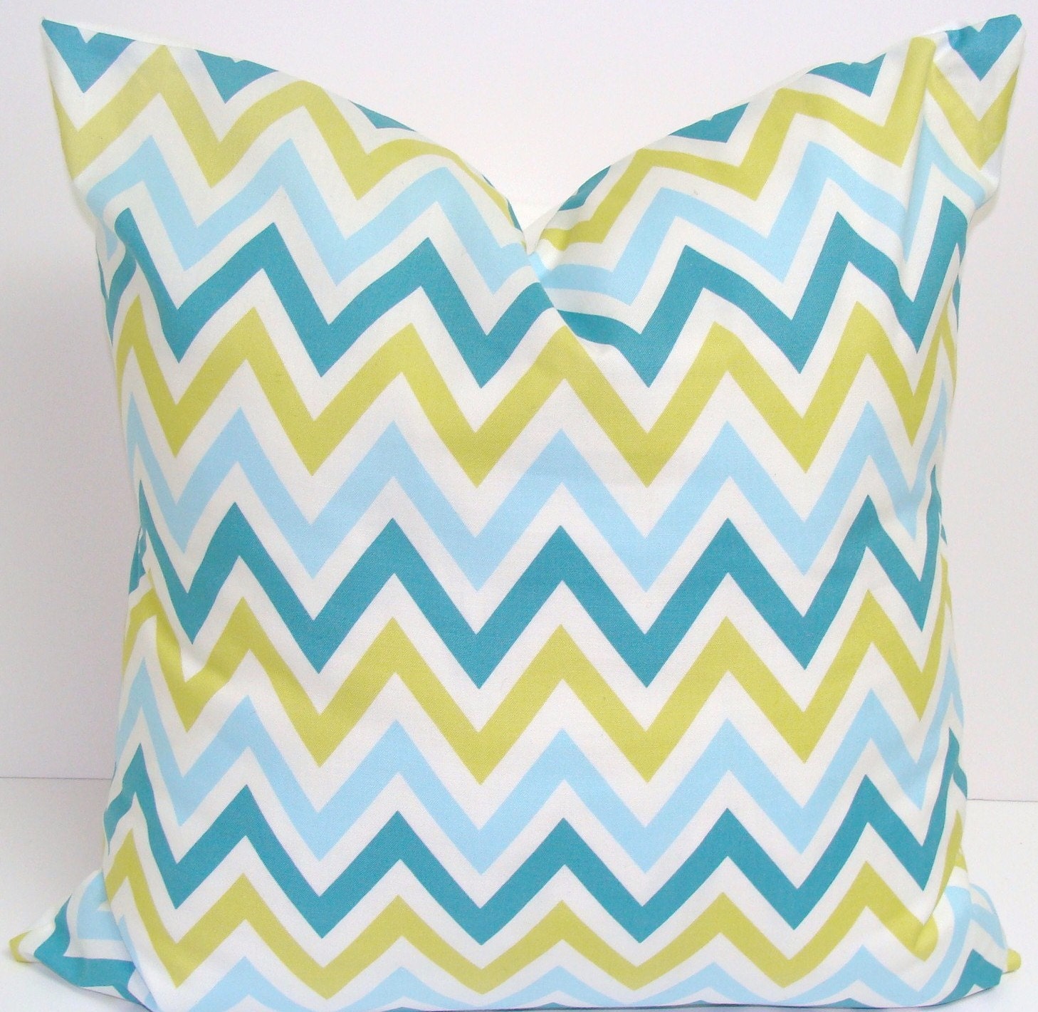 Annette Tatum.Blue.Pillow.Teal.16x16 inch.Decorator Pillow Covers.Printed Fabric Front and Back.Nursery Pillows.Teal and Citrine.Cushion.Cm