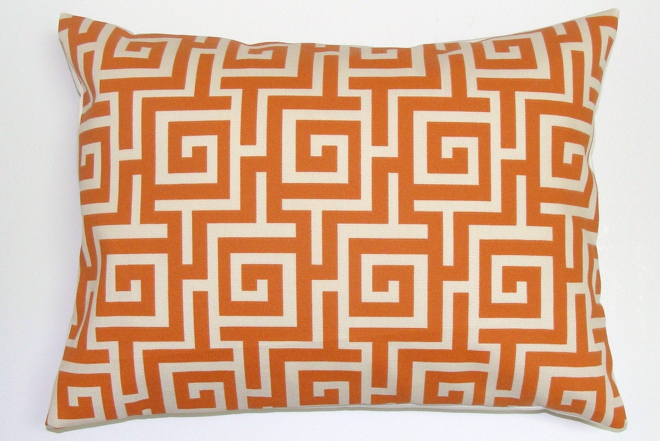 Sale Pillow.Rust or BURNT ORANGE.12x16inch Decorator Lumbar Pillow Cover.Printed Fabric on Both Sides.Indoor.Outdoor.Cushions.Cm