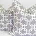 Accent Pillows.Gray and White.SET OF TWO.20x20 inch.Pillow Covers.Printed Fabric Front and Back.Grey Cushions.Chainlink