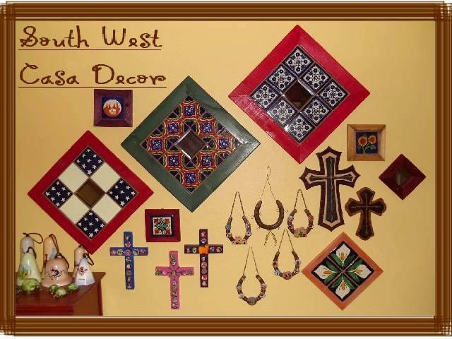 Primitive Rustic South Western Style Cross Rusty Barbed Wire Horseshoe Natural Turquoise and Orange Stone