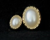 Vintage gold pearl buttons - set of 10