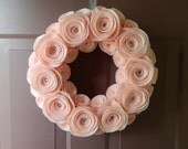 Baby Wreath - Pink Wreath - Felt Wreath in Baby Pink with Crystals