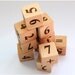 Set of wooden blocks with numbers