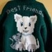 Vintage handknit kitty cat and mouse zip up sweater-children size 6-8