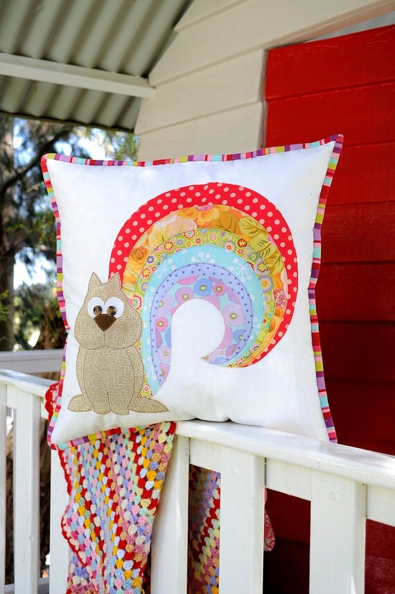 Rainbow Squirrel Applique Pattern