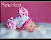 Baby Girl hat More Colors Available Super Cute Newborn Baby Girl or Boy Crochet Sack Hat FREE Shipping 0-3 and 3-6 months available too
