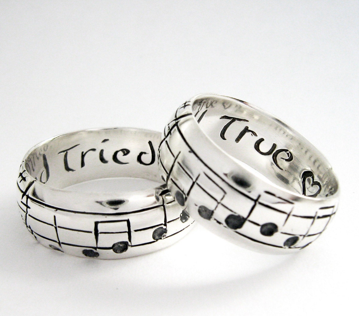 Your Song Wedding Rings - Any Song - One of a Kind - Sterling Silver - Personalized Wedding Bands- Unique Design - Rickson Jewellery