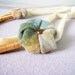 Jersey necklace fabric flowers copper spirals beads white - spring - OOAK handmade - ready to ship