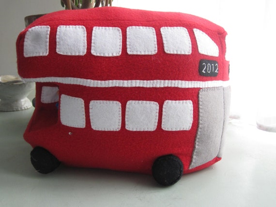 London Bus Cushion - Cuddly Toy Jubilee & London Olympics