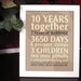 Personalized Wedding Anniversary Gift: Your Loves Journey By the Numbers - 8x10