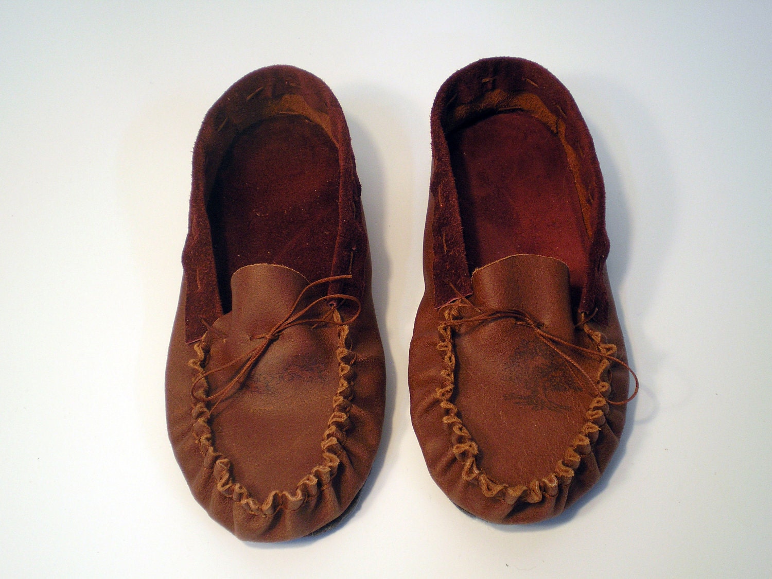 Handmade Leather Moccasins with Rubber Soles