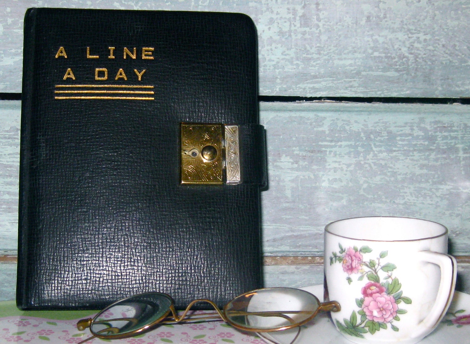 1940s Vintage Black Diary