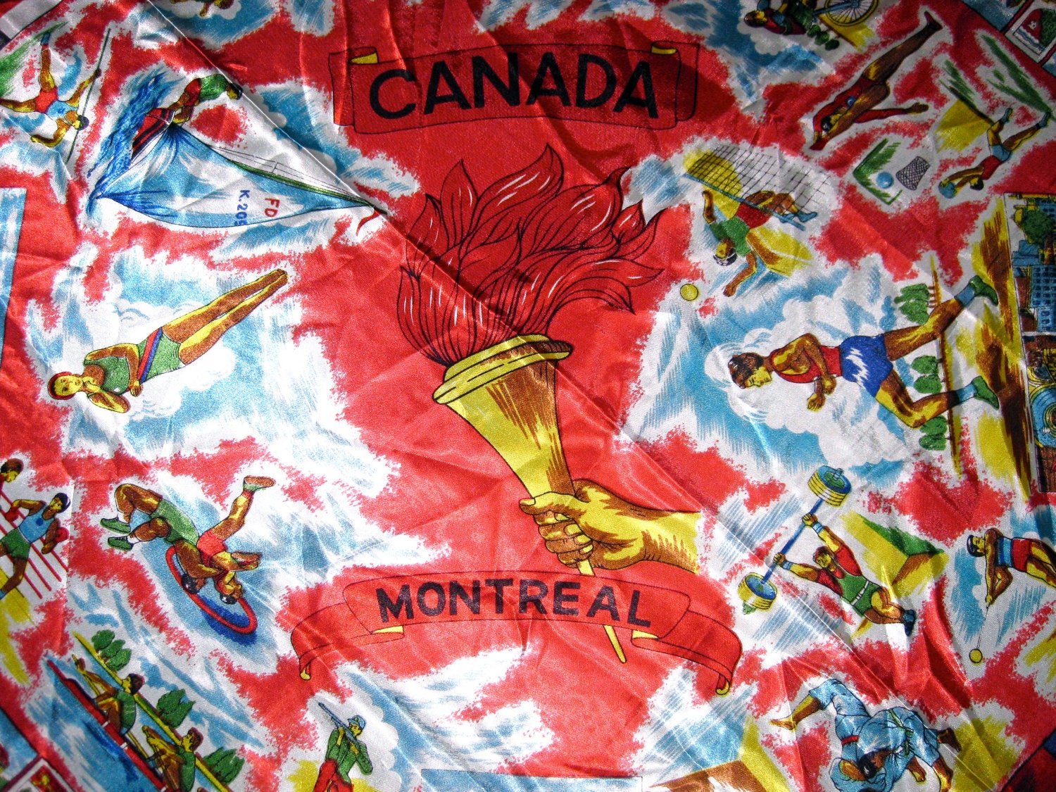 Vintage Olympics - 1976 Canada Summer Games Olympics  Souvenir Scarf