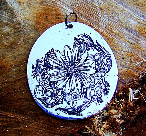 Etched Pendant (original drawing by the artist)