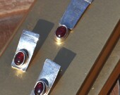 Garnet and Fine Silver Earrings