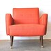 Mid century coral arm chair - Etsy Front Page Item