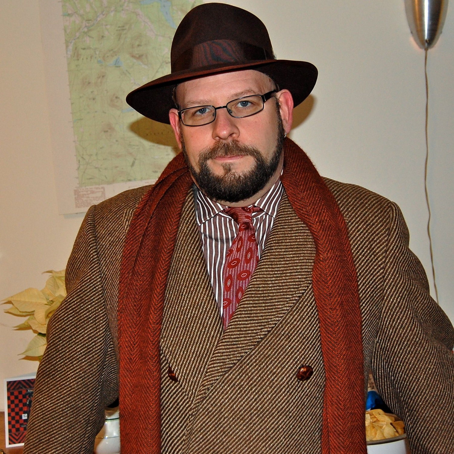 1960s Abercrombie & Fitch Double Breasted Irish Thornproof Wool Top Coat