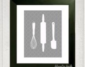 Kitchen Art Print - Silhouette - 8x10