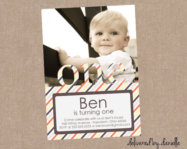 1st Birthday Invitation - Custom - Printable