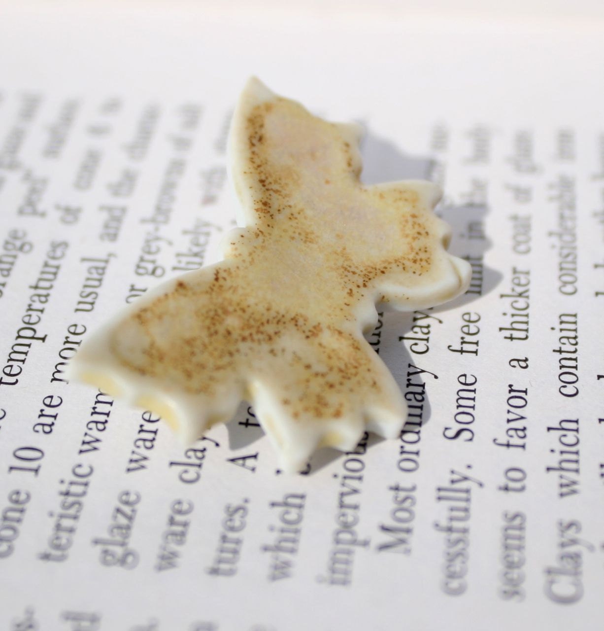 Butterfly Brooch, ceramic Mustard Yellow, Honey Gold