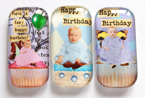 Magnets, Birthday Magnets, Fridge Magnets, Happy Birthday, Birthday Gift, Glass Magnets, Party Favor