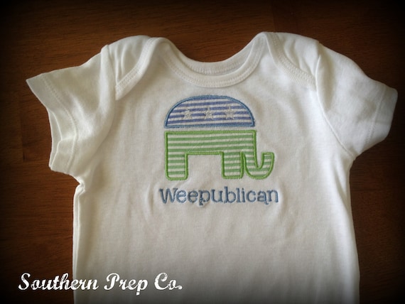 Boy's Seersucker Republican Shirt or Onesie