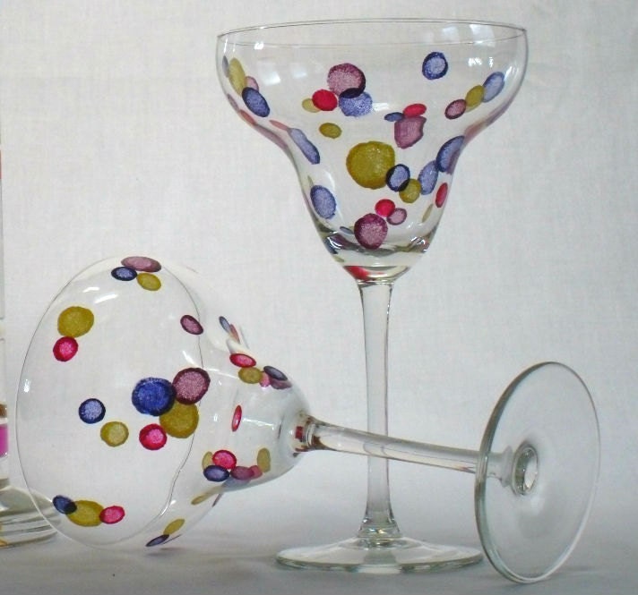 Confetti Dots Margarita Glass - Set of 2