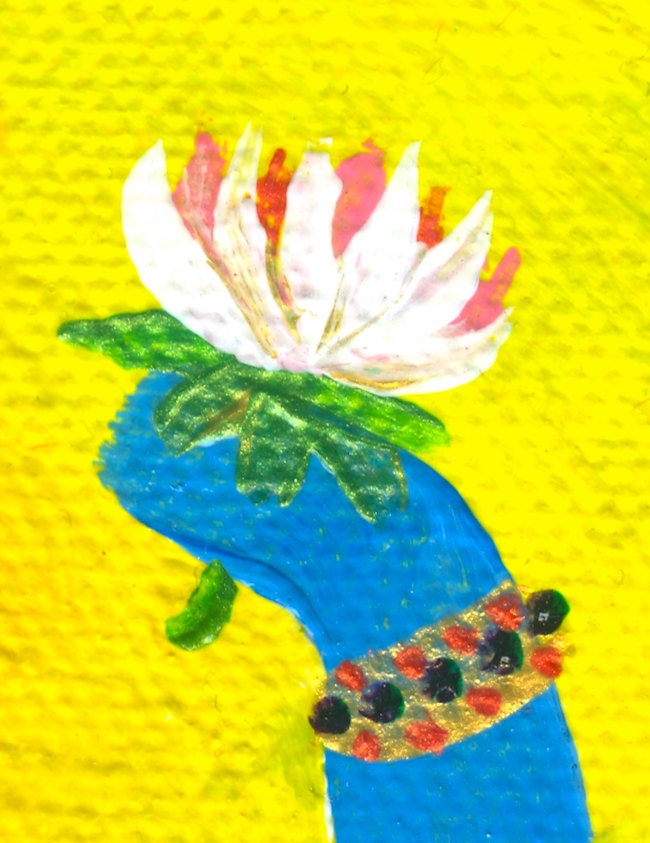 Dancing Ganesha Hindu God Remover of Obstacles 8X10 acrylic painting