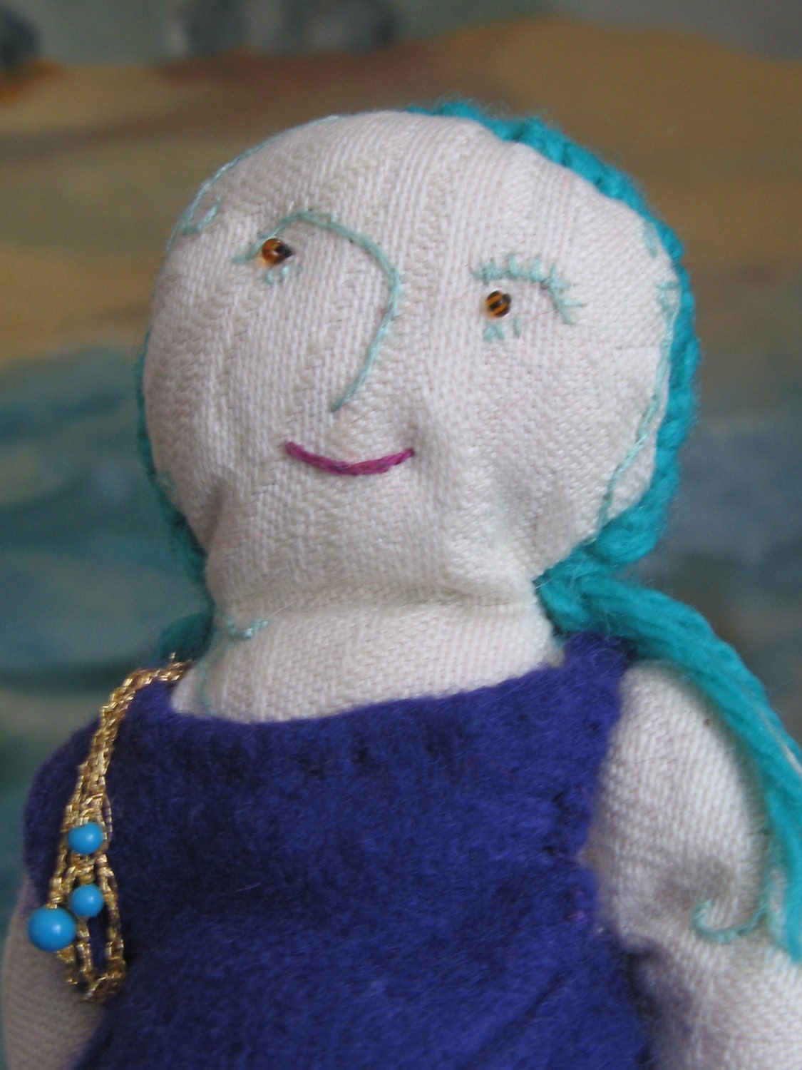 Cora   an Art Doll Born of Spiritual  Imagination and Meticulous Hand Stitching