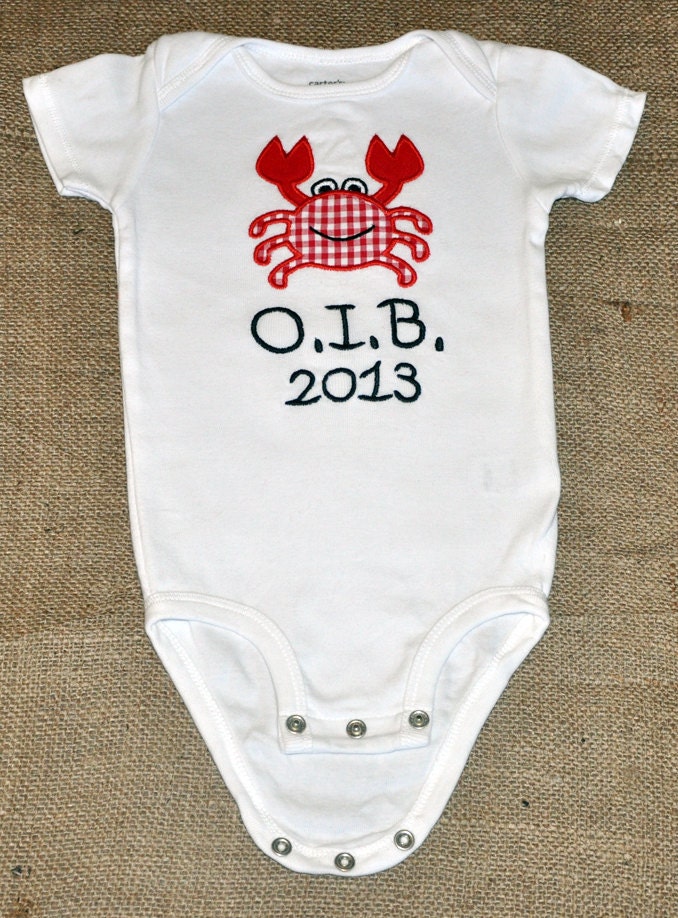 Crab Appliqued Onesie