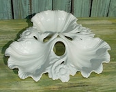CALIFORNIA POTTERY DISH - Vintage Party Platter or Appetizer Plate Milky White Glaze by Whittier Potteries