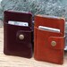 Mini brance brown leather iphone wallet case