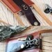 Chocolate brown leather iphone wallet with neck strap