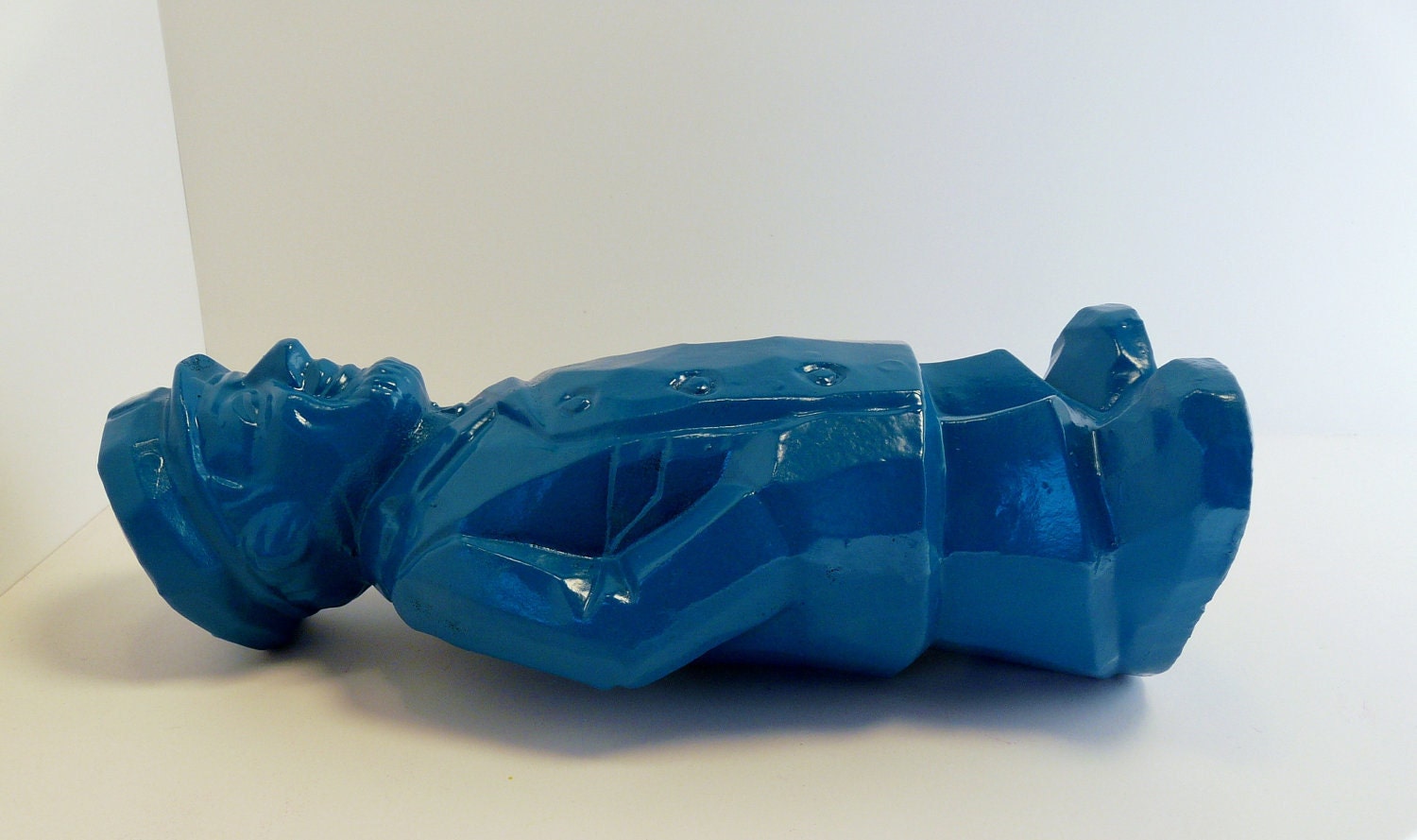 upcycled ceramic sea captain figurine  //  teal blue nautical accents  //  unique kitschy maritime home decor, vintage bank