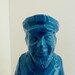 upcycled ceramic sea captain figurine  //  teal blue nautical accents  //  unique kitschy maritime home decor, vintage bank