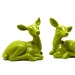 RESERVED deer figurines // avocado green, woodland, kitschy decor, 70s, mod, forest, spring housewares, nature, upcycled