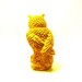 bright yellow owl figurine, fall decor // upcycled owls, bird figurines, 70s, mod, yellow housewares, woodland decor, kitsch, pop