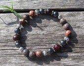 ARIES POWER BRACELET Reiki Healing Gemstone Crystal Zodiac Pink Red Grey