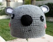 Koala Bear Hat : Tolee -ish Kawaii  Cute Japanese -ish Handmade Crochet Beanie Hat