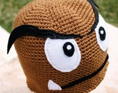 Goomba Inspired Super Mario Bros Shiitake Mushroom Hat: Nintendo -ish Crochet Beanie Hat