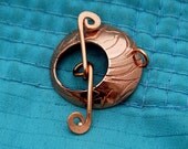Handmade Copper Toggle & Clasp - Iris Pattern - handmade