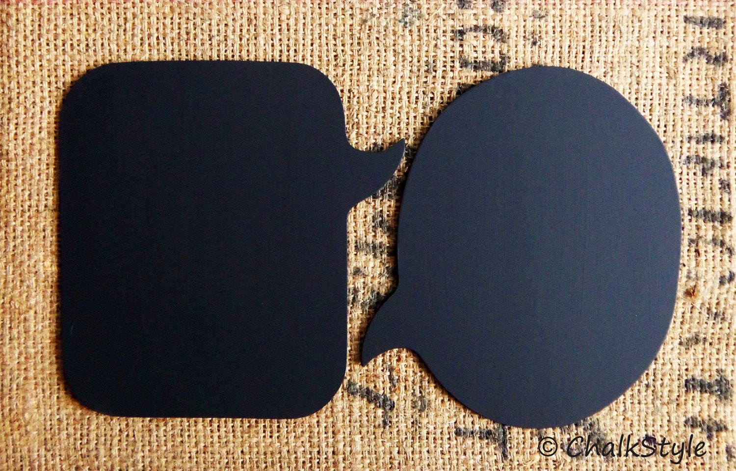 Set of 2 Large Speech Bubble Chalkboards --Sturdy Wooden Oval and Rectangular Chalkboards, Photo Props for Wedding Il_170x135